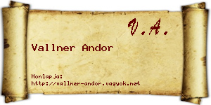 Vallner Andor névjegykártya