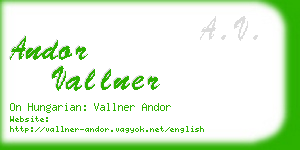 andor vallner business card